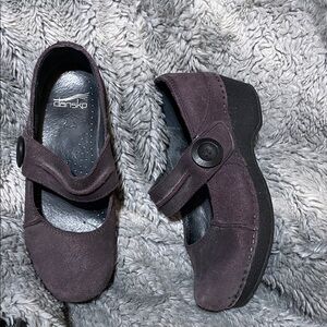 Dansko Dark Purple Suede Mary Janes